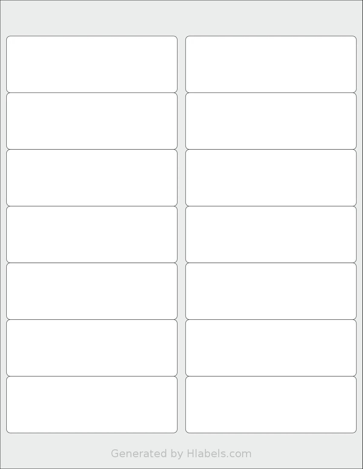 AltroLabels® SLN4013PA-WS template with 14 rectangular 4 x 1.33 inch labels per sheet, on Letter-size adhesive blank label sheets.