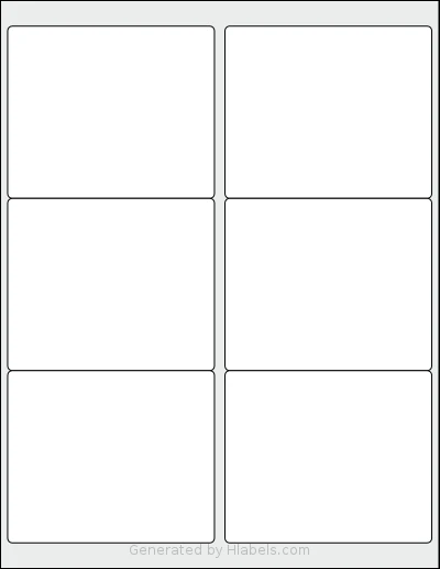 AltroLabels® SLN4033PA-WS template with 6 rectangular 4 x 3.33 inch labels per sheet, on Letter-size adhesive blank label sheets.