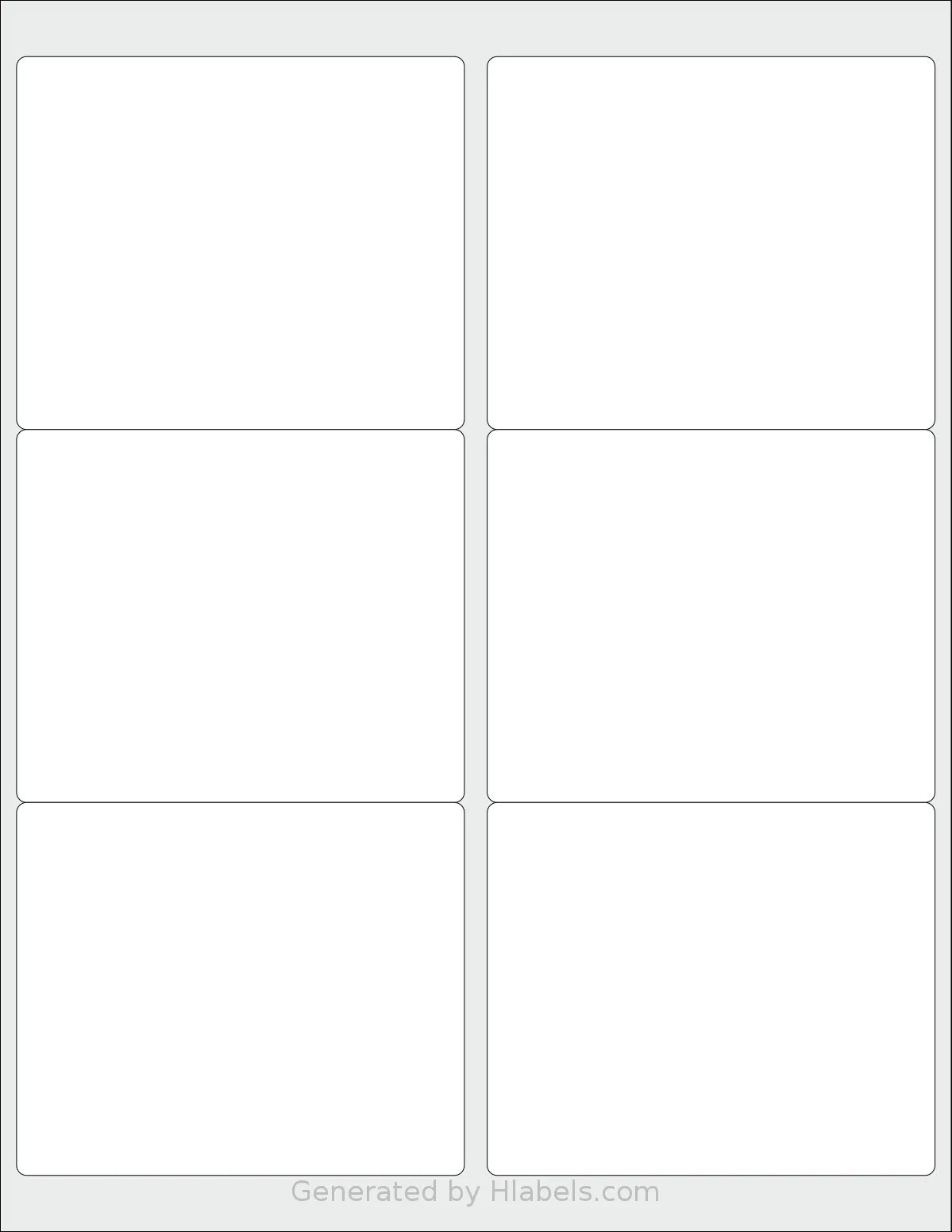 AltroLabels® SLN4033PA-WS template with 6 rectangular 4 x 3.33 inch labels per sheet, on Letter-size adhesive blank label sheets.