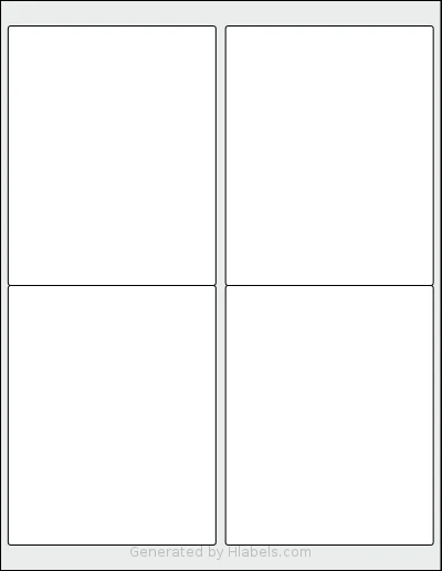 AltroLabels® SLN4050PA-WS template with 4 rectangular 4 x 5 inch labels per sheet, on Letter-size adhesive blank label sheets.