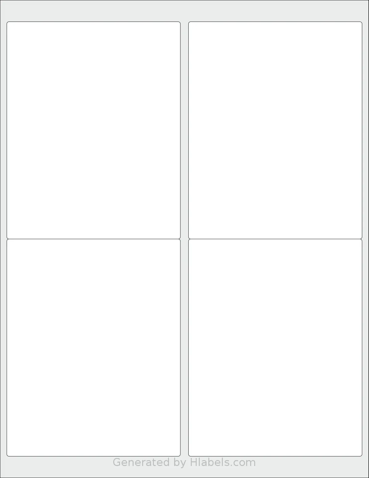 AltroLabels® SLN4050PA-WS template with 4 rectangular 4 x 5 inch labels per sheet, on Letter-size adhesive blank label sheets.