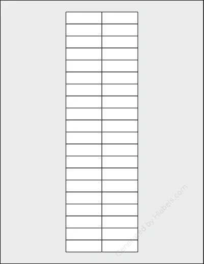 Avery® 07721 template with 40 rectangular 1.5 x 0.5 inch labels per sheet, on Letter-size adhesive blank label sheets.