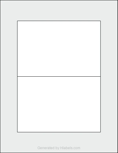 Avery® 15389 template with 2 rectangular 6 x 4 inch labels per sheet, on Letter-size adhesive blank label sheets.