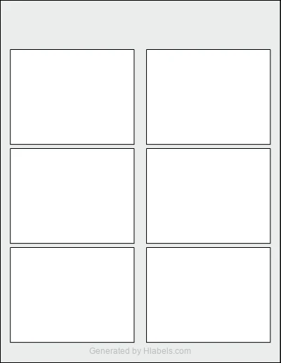 Avery® 16109 Template Avery® 16109 template with 6 rectangular 3.75 x 2.875 inch labels per sheet, on Letter-size adhesive blank label sheets.