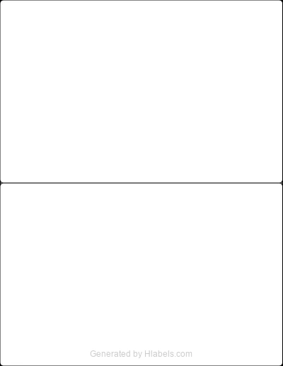 Avery® 18126 template with 2 rectangular 8.5 x 5.5 inch labels per sheet, on Letter-size adhesive blank label sheets.