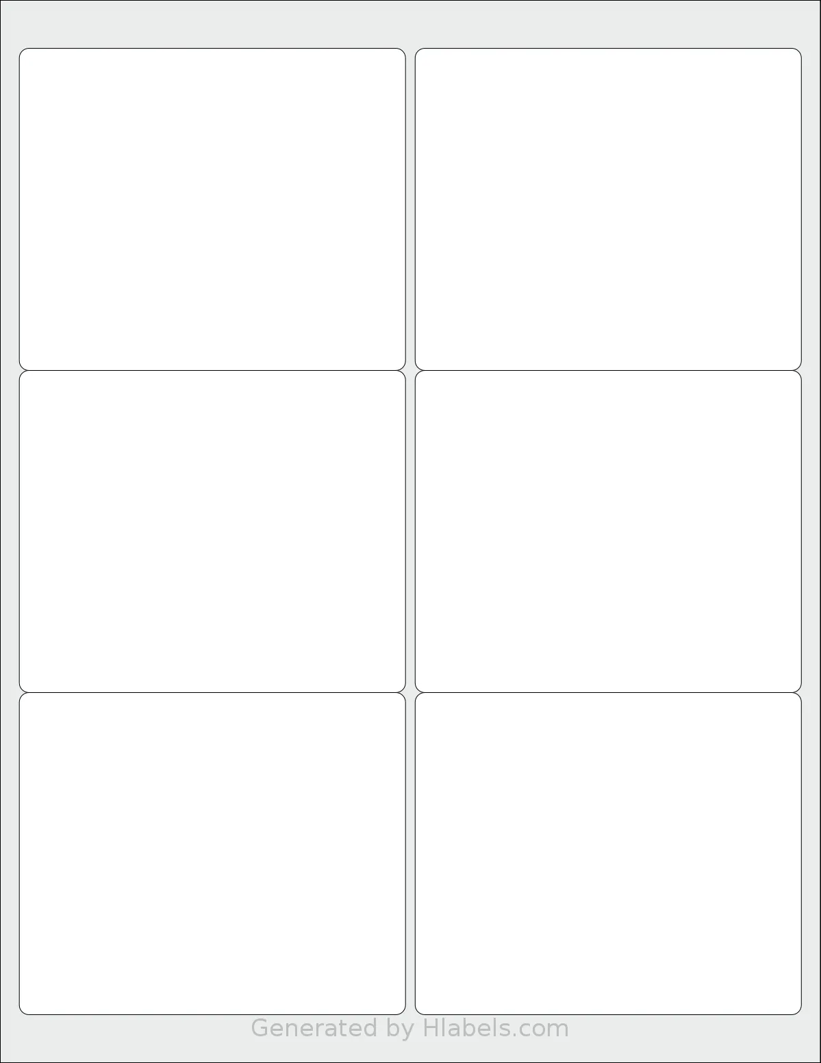 Avery® 18664 template with 6 rectangular 4 x 3.3333 inch labels per sheet, on Letter-size adhesive blank label sheets.