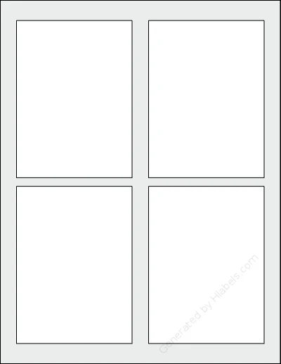 Avery® 22811 template with 4 rectangular 3.5 x 4.75 inch labels per sheet, on Letter-size adhesive blank label sheets.