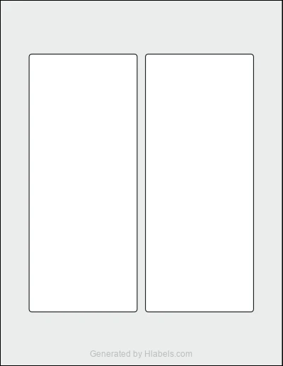 Avery® 22835 template with 2 rectangular 3.25 x 7.75 inch labels per sheet, on Letter-size adhesive blank label sheets.