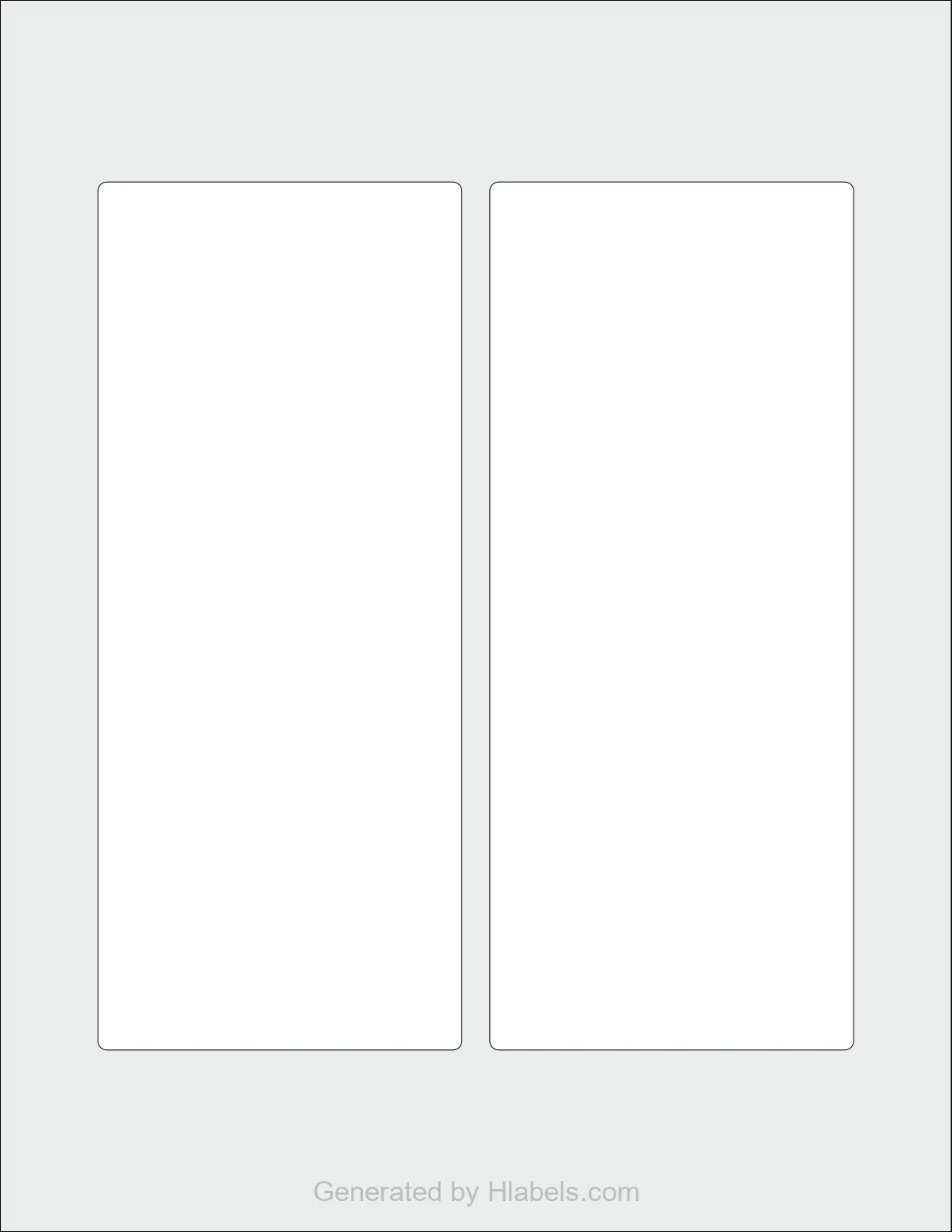 Avery® 22835 template with 2 rectangular 3.25 x 7.75 inch labels per sheet, on Letter-size adhesive blank label sheets.