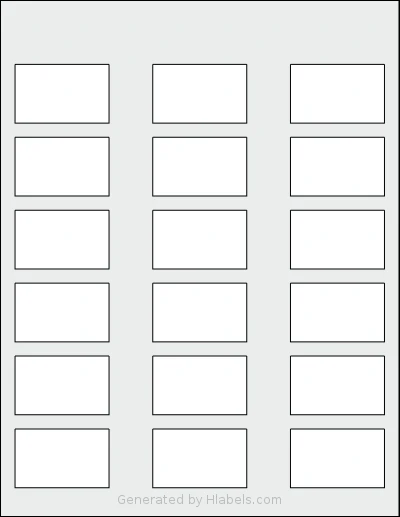 Avery® 22848 Template Avery® 22848 template with 18 rectangular 2 x 1.25 inch labels per sheet, on Letter-size adhesive blank label sheets.