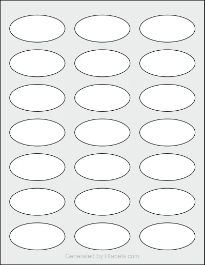 Avery® 22855 Template Avery® 22855 template with 21 oval 2.3 x 1.125 inch labels per sheet, on Letter-size adhesive blank label sheets.