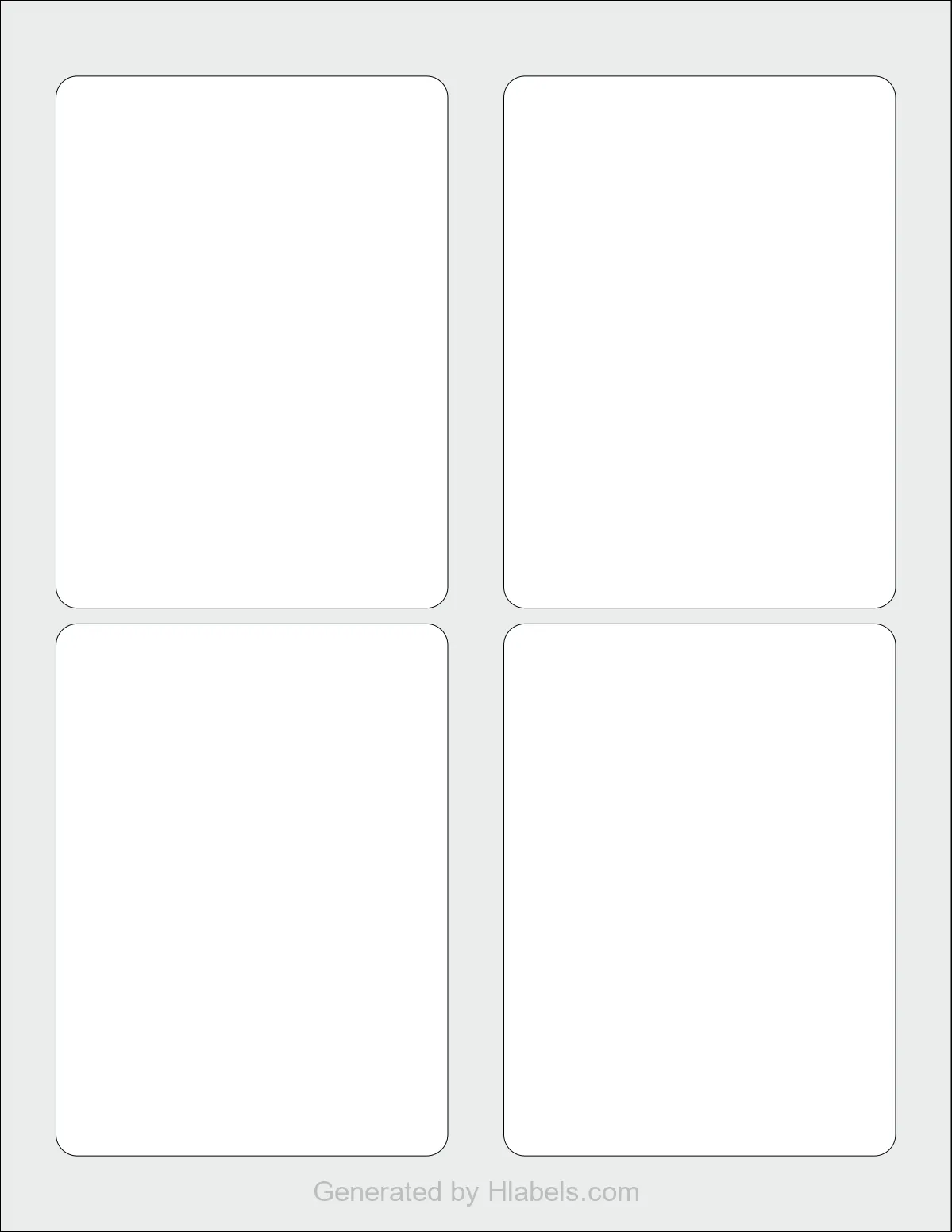 Avery® 22932 template with 4 rectangular 3.5 x 4.75 inch labels per sheet, on Letter-size adhesive blank label sheets.