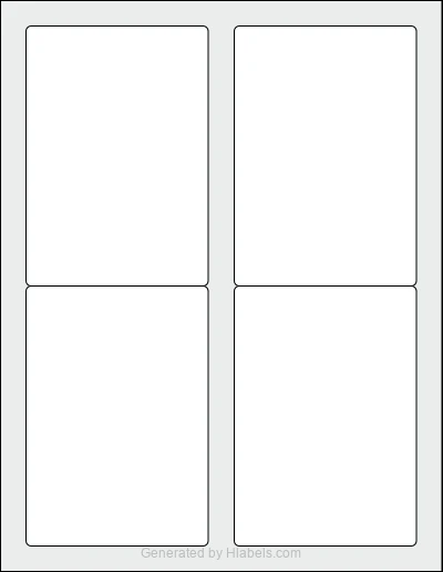 Avery® 27950 Template Avery® 27950 template with 4 rectangular 3.5 x 5 inch labels per sheet, on Letter-size adhesive blank label sheets.