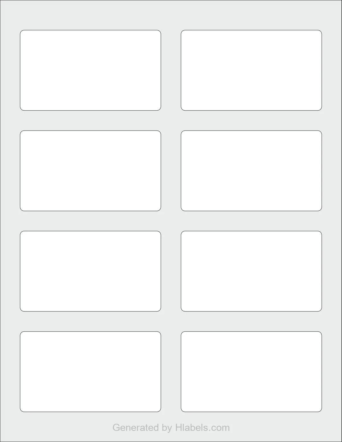 Avery® 38373 template with 8 rectangular 3.5 x 2 inch labels per sheet, on Letter-size adhesive blank label sheets.