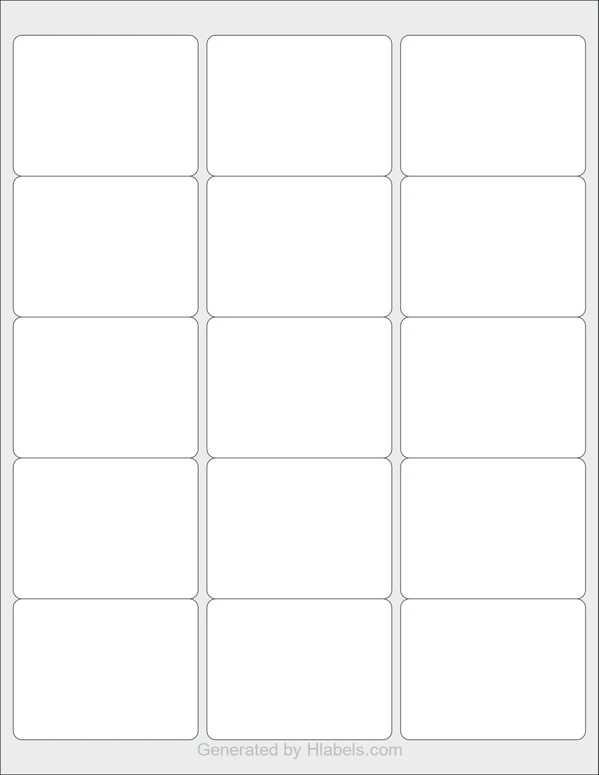 Avery® 4331 template with 15 rectangular 2.625 x 2 inch labels per sheet, on Letter-size adhesive blank label sheets.