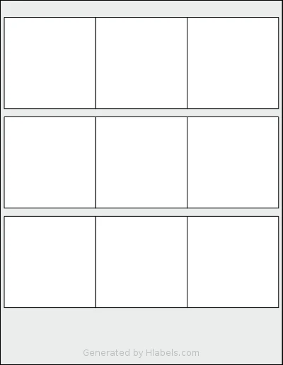 Avery® 5196 template with 9 square 2.75 x 2.75 inch labels per sheet, on Letter-size adhesive blank label sheets.