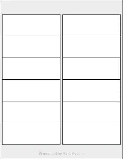 Avery® 5197 template with 12 rectangular 4 x 1.5 inch labels per sheet, on Letter-size adhesive blank label sheets.