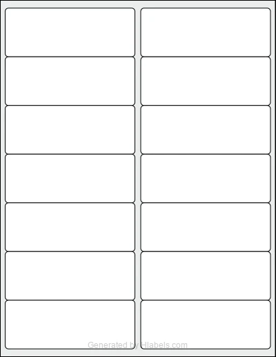 Avery® 5259 template with 14 rectangular 4 x 1.5 inch labels per sheet, on Letter-size adhesive blank label sheets.