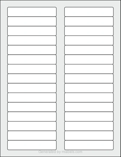Avery® 5266 template with 30 rectangular 3.4375 x 0.6666 inch labels per sheet, on Letter-size adhesive blank label sheets.