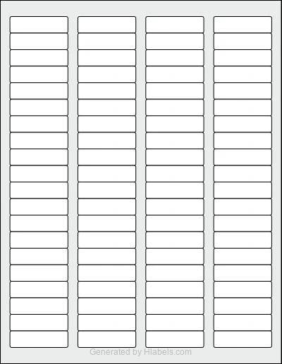 Avery® 5267 template with 80 rectangular 1.75 x 0.5 inch labels per sheet, on Letter-size adhesive blank label sheets.