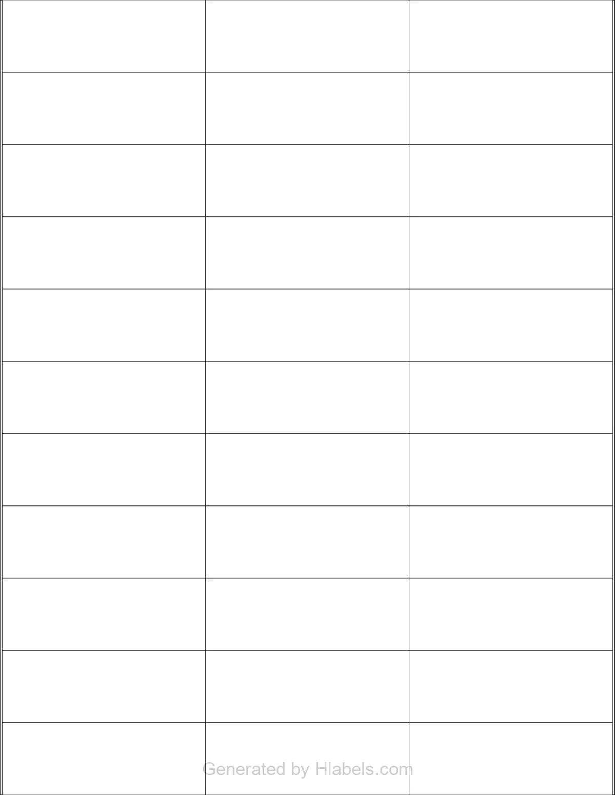 Avery® 5332 template with 33 rectangular 2.8125 x 1 inch labels per sheet, on Letter-size adhesive blank label sheets.