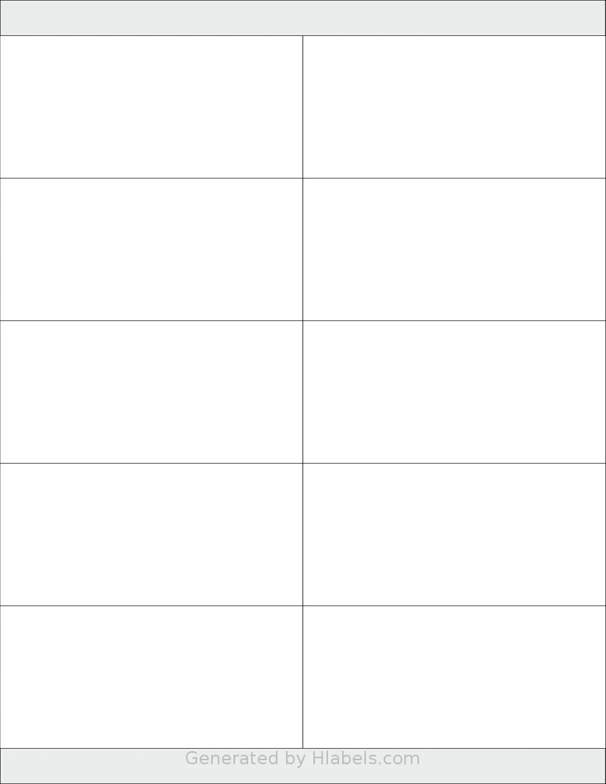 Avery® 5352 template with 10 rectangular 4.25 x 2 inch labels per sheet, on Letter-size adhesive blank label sheets.