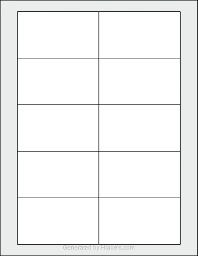 Avery® 5376 template with 10 rectangular 3.5 x 2 inch labels per sheet, on Letter-size adhesive blank label sheets.