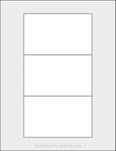 Avery® 5388 template with 3 rectangular 5 x 3 inch labels per sheet, on Letter-size adhesive blank label sheets.