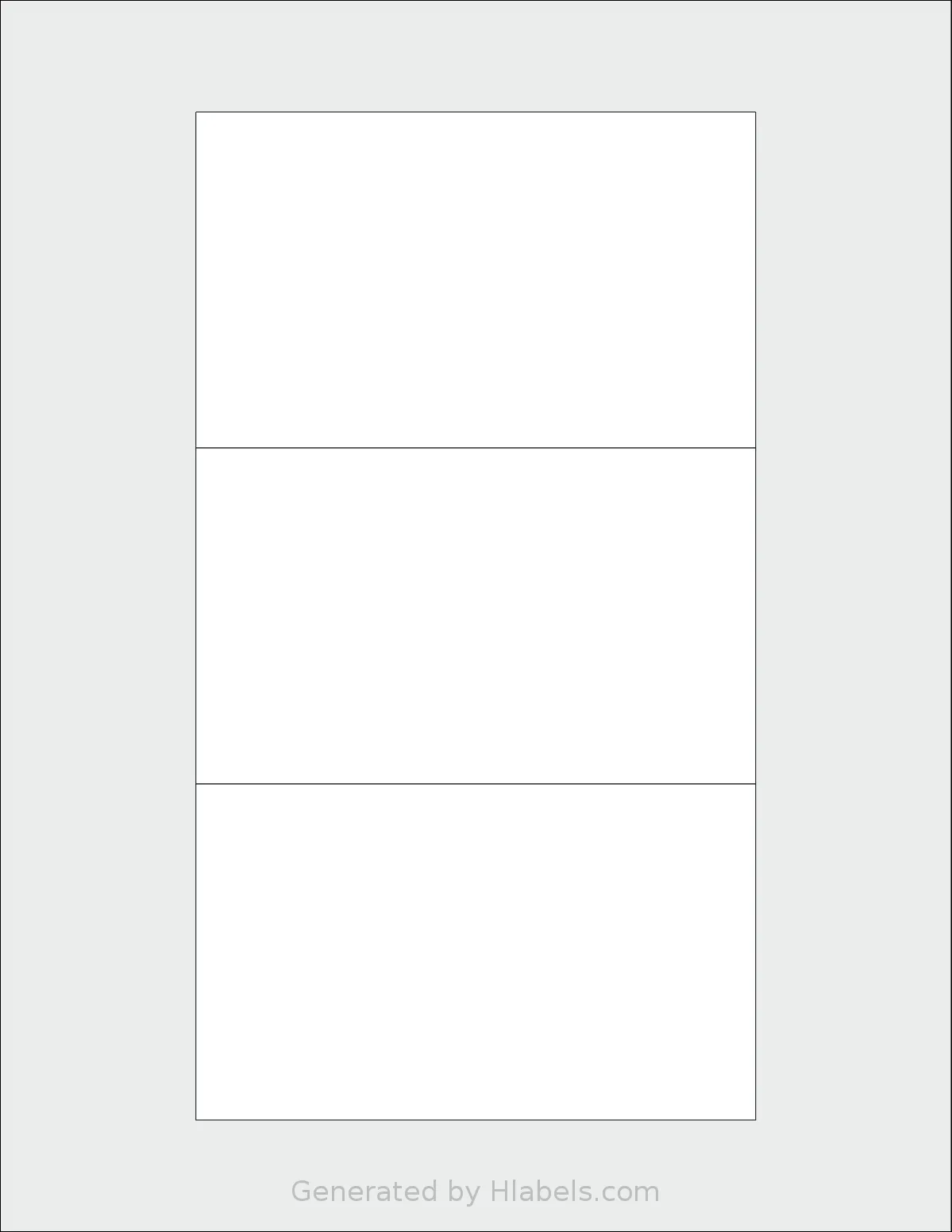 Avery® 5388 template with 3 rectangular 5 x 3 inch labels per sheet, on Letter-size adhesive blank label sheets.