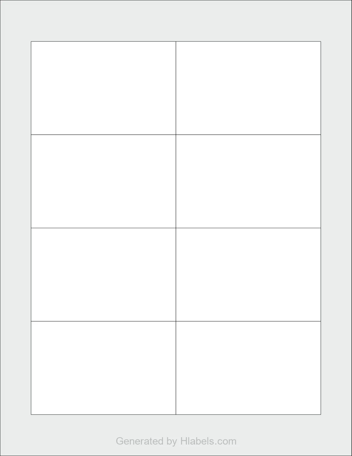 Avery® 5390 template with 8 rectangular 3.5 x 2.25 inch labels per sheet, on Letter-size adhesive blank label sheets.