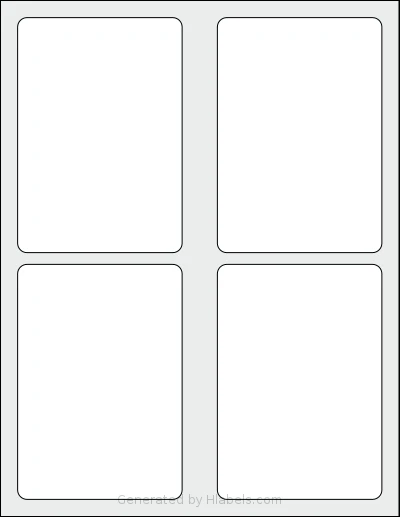 Avery® 5625 template with 4 rectangular 3.5 x 5 inch labels per sheet, on Letter-size adhesive blank label sheets.
