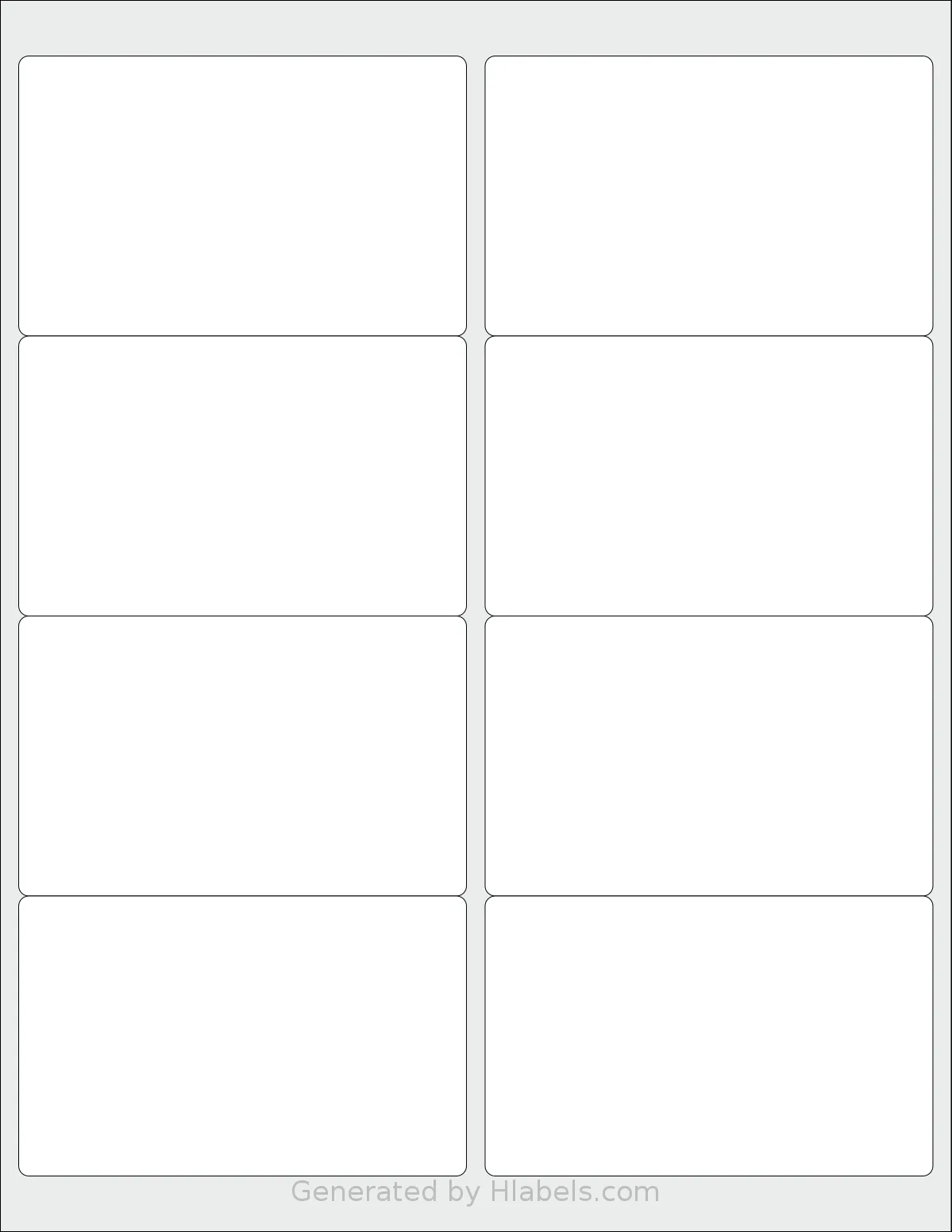 Avery® 5815 template with 8 rectangular 4 x 2.5 inch labels per sheet, on Letter-size adhesive blank label sheets.