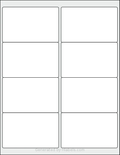 Avery® 5816 Template Avery® 5816 template with 8 rectangular 4 x 2.5 inch labels per sheet, on Letter-size adhesive blank label sheets.