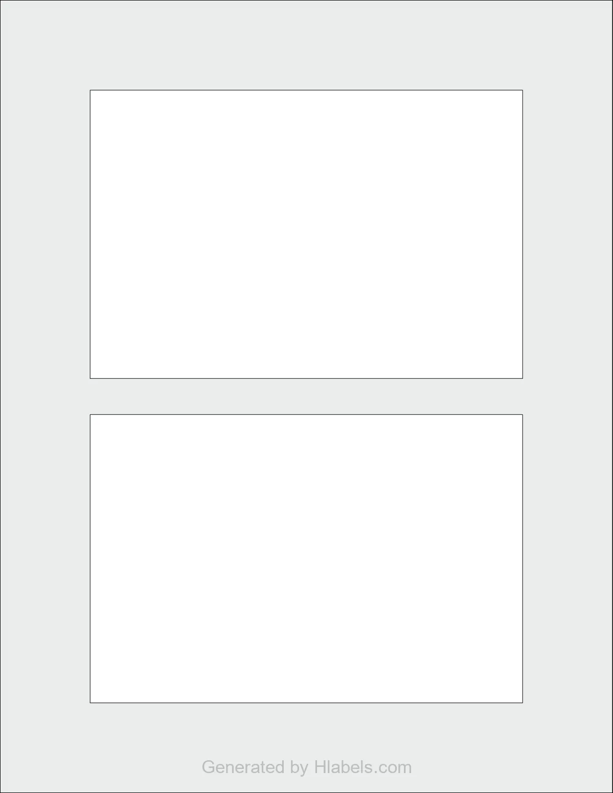 Avery® 5889 template with 2 rectangular 6 x 4 inch labels per sheet, on Letter-size adhesive blank label sheets.