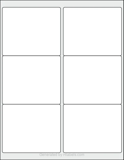 Avery® 6464 Template Avery® 6464 template with 6 rectangular 4 x 3.3333 inch labels per sheet, on Letter-size adhesive blank label sheets.