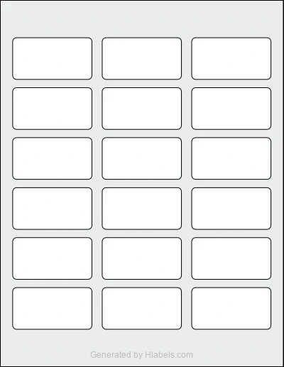 Avery® 6871 template with 18 rectangular 2.375 x 1.25 inch labels per sheet, on Letter-size adhesive blank label sheets.