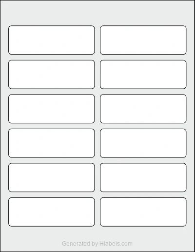 Avery® 6879 template with 12 rectangular 3.75 x 1.25 inch labels per sheet, on Letter-size adhesive blank label sheets.