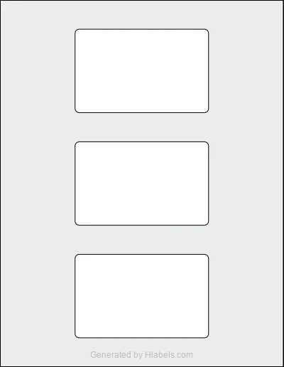 Avery® 69708 template with 3 rectangular 4 x 2.5 inch labels per sheet, on Letter-size adhesive blank label sheets.