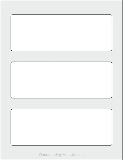 Avery® 69720 template with 3 rectangular 7 x 2.5 inch labels per sheet, on Letter-size adhesive blank label sheets.