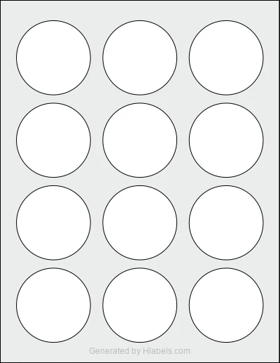Avery® 70123 Template Avery® 70123 template with 12 circle labels per sheet, each 2.25 inch in diameter, on Letter-size adhesive blank label sheets.