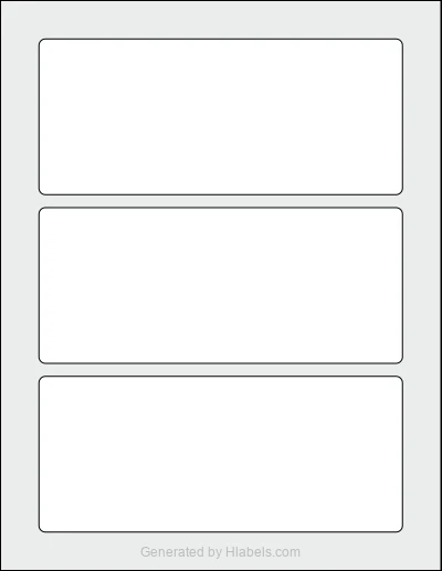 Avery® 70126 template with 3 rectangular 7 x 3 inch labels per sheet, on Letter-size adhesive blank label sheets.