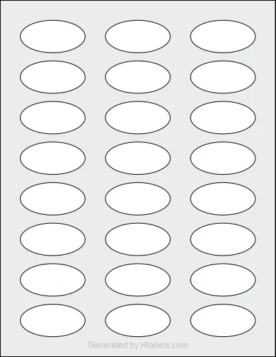Avery® 70305 Template Avery® 70305 template with 24 oval 2 x 1 inch labels per sheet, on Letter-size adhesive blank label sheets.