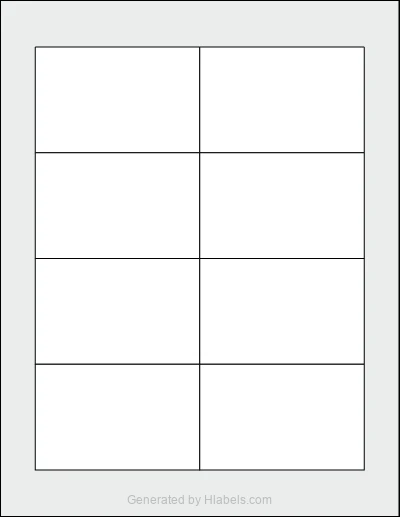 Avery® 74461 template with 8 rectangular 3.5 x 2.25 inch labels per sheet, on Letter-size adhesive blank label sheets.