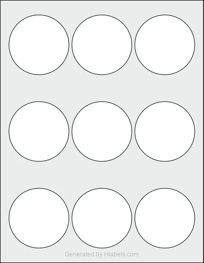 Avery® 80508 Template Avery® 80508 template with 9 circle labels per sheet, each 2.5 inch in diameter, on Letter-size adhesive blank label sheets.