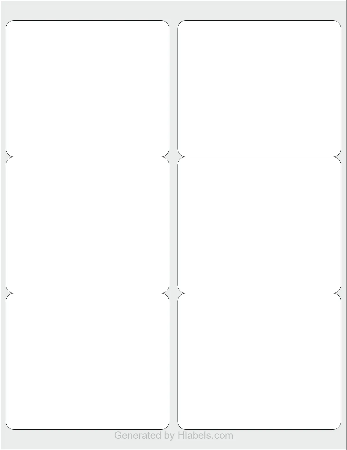 Avery® 8164 template with 6 rectangular 4 x 3.3333 inch labels per sheet, on Letter-size adhesive blank label sheets.