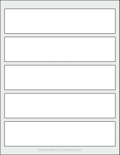 Avery® 8217 template with 5 rectangular 7.85 x 1.75 inch labels per sheet, on Letter-size adhesive blank label sheets.