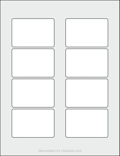 Avery® 82822 template with 8 rectangular 3 x 2 inch labels per sheet, on Letter-size adhesive blank label sheets.