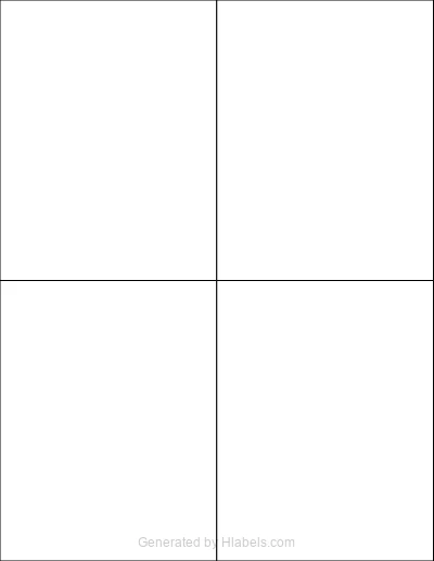 Avery® 8311 template with 4 rectangular 4.25 x 5.5 inch labels per sheet, on Letter-size adhesive blank label sheets.