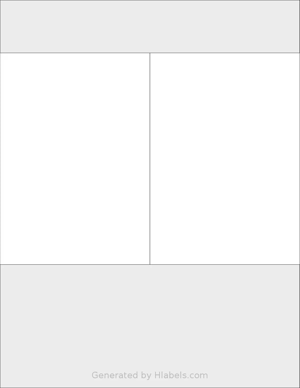 Avery® 8521 template with 2 rectangular 4.25 x 6 inch labels per sheet, on Letter-size adhesive blank label sheets.