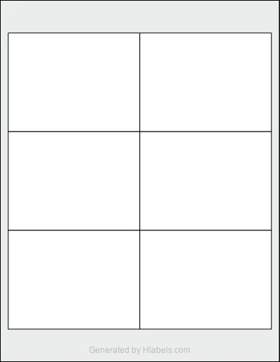 Avery® 8780 Template Avery® 8780 template with 6 rectangular 4 x 3 inch labels per sheet, on Letter-size adhesive blank label sheets.